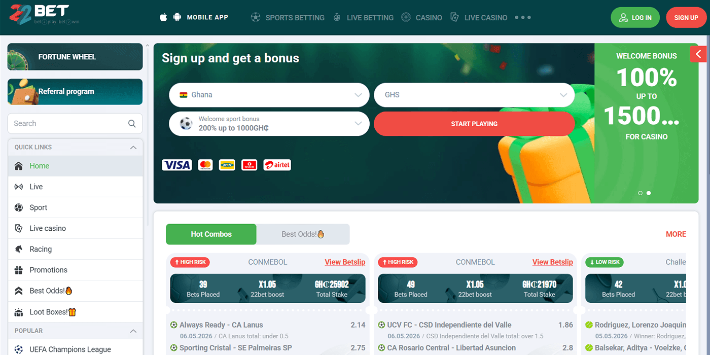 22Bet Ghana Site