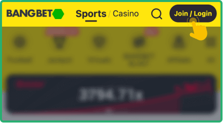 Tap the login button