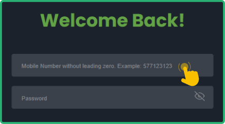 Enter your details and log in