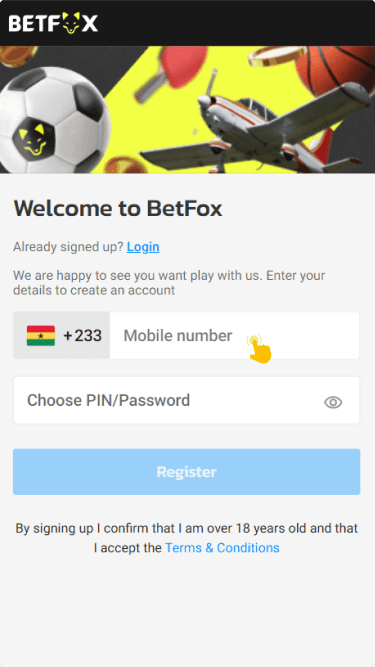 Register a new account