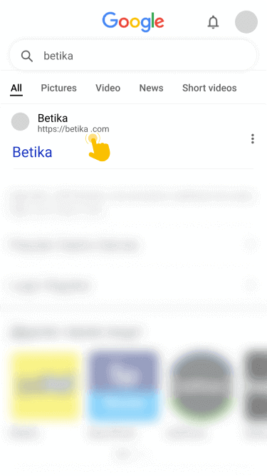 Access the Betika homepage