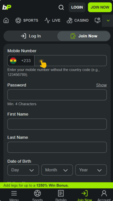Sign Up For Your Account