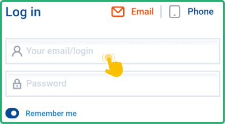 Key in your login details Key in your login details
