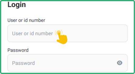 Input your registered user or ID number and password Input your registered user or ID number and password