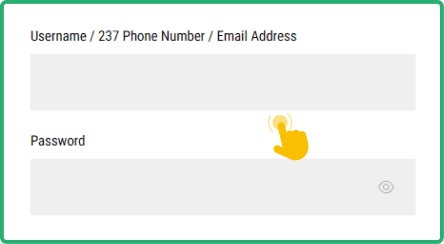 Type your registered phone number, username, or email and password