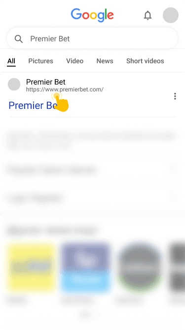 Open the official Premier Bet website on your mobile device