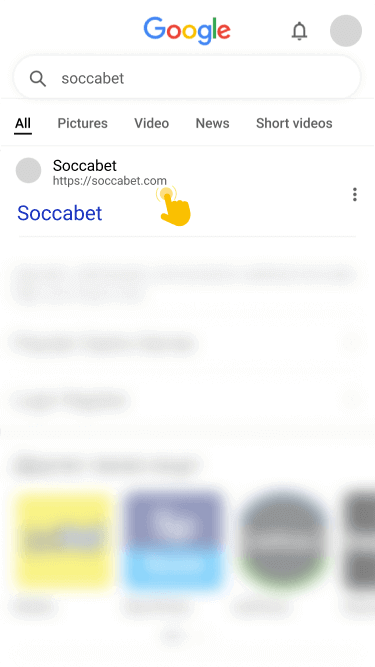 Go to the official mobile site of Soccabet