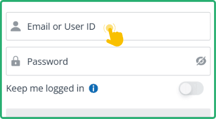 Input your registered email or User ID